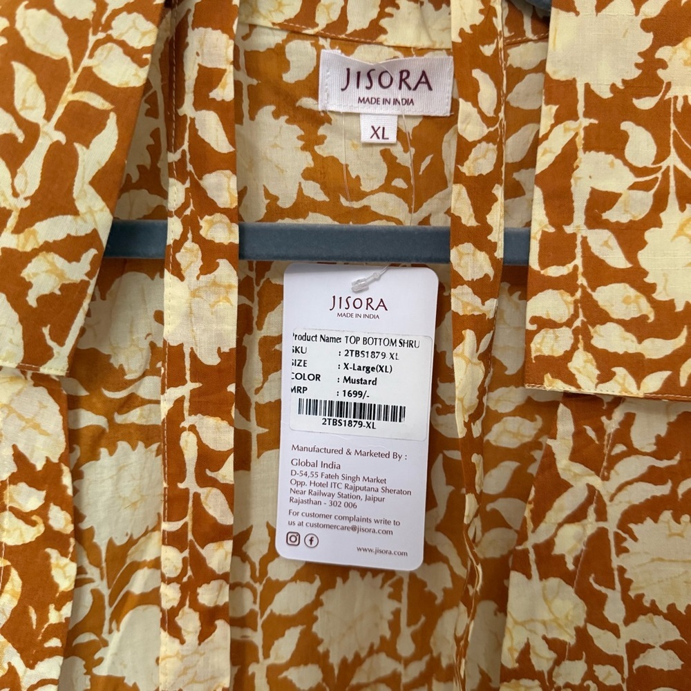 JISORA Motifs with Mustard Jaal on Cotton Shrug - Picture 7 of 12